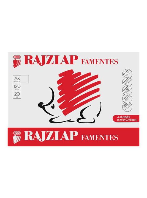 Rajzlap A/3, famentes, 120g, 20 lap/cs, Süni