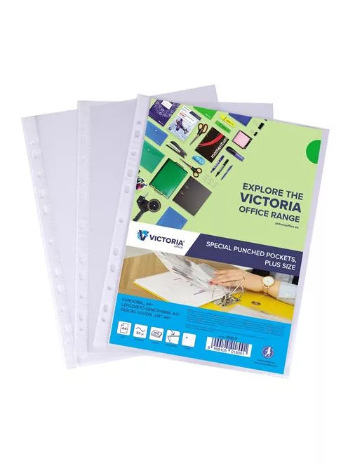 VICTORIA OFFICE Genotherm, lefűzhető, A4+, 55 mikron, víztiszta, VICTORIA OFFICE