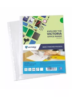   VICTORIA OFFICE Genotherm, lefűzhető, A4, 50 mikron, víztiszta, VICTORIA OFFICE