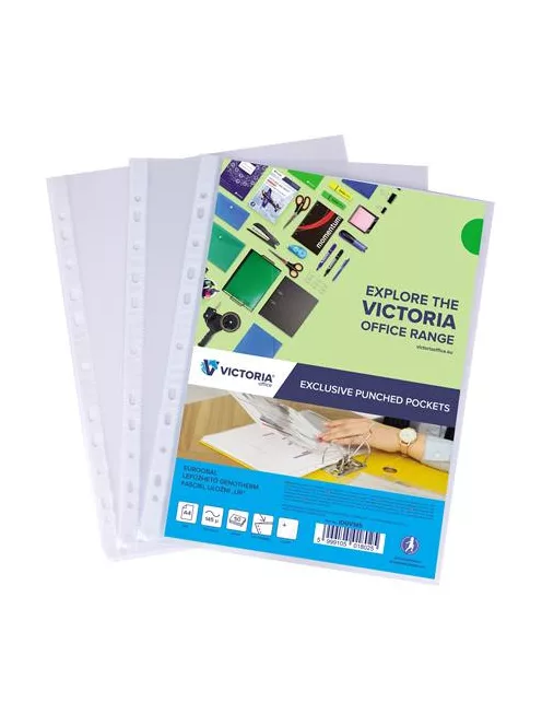 VICTORIA OFFICE Genotherm, lefűzhető, A4, 145 mikron, víztiszta, VICTORIA OFFICE