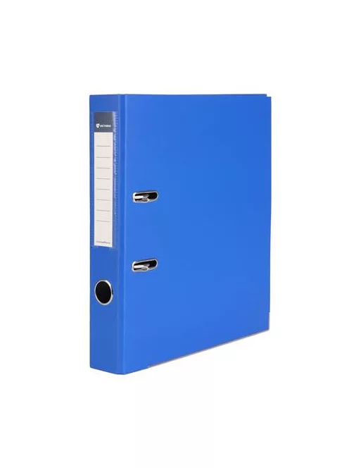 VICTORIA OFFICE Iratrendező, 50 mm, A4, PP/karton, élvédő sínnel, VICTORIA OFFICE, "Basic", királykék
