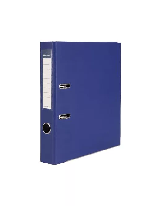 VICTORIA OFFICE Iratrendező, 50 mm, A4, PP/karton, élvédő sínnel, VICTORIA OFFICE, "Basic", tengerészkék