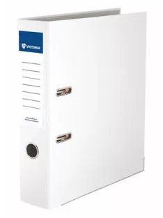  VICTORIA OFFICE Iratrendező, 75 mm, A4, PP/karton, élvédő sínnel, VICTORIA OFFICE, "Basic", fehér