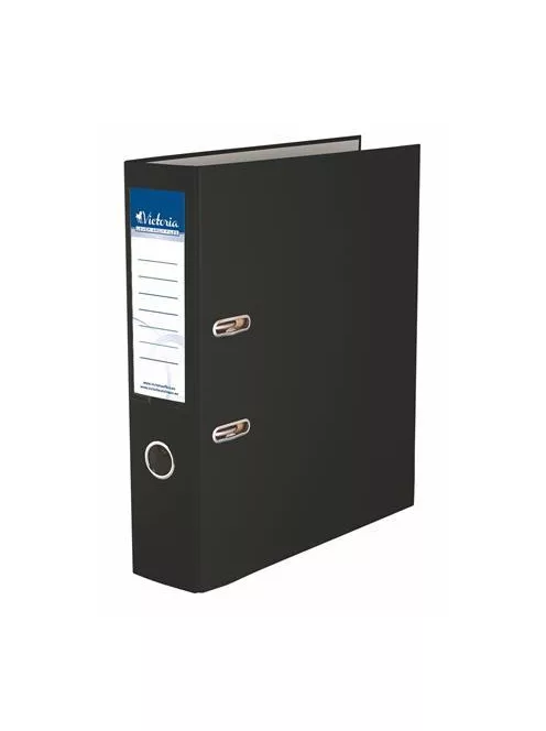 VICTORIA OFFICE Iratrendező, 75 mm, A4, PP/karton, VICTORIA OFFICE, "Basic", fekete