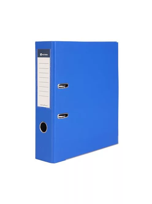 VICTORIA OFFICE Iratrendező, 75 mm, A4, PP/karton, élvédő sínnel, VICTORIA OFFICE, "Basic", királykék