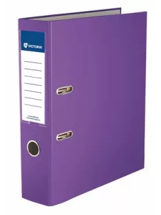   VICTORIA OFFICE Iratrendező, 75 mm, A4, PP/karton, élvédő sínnel, VICTORIA OFFICE, "Basic", lila