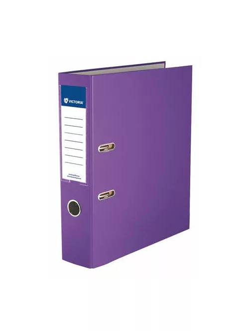 VICTORIA OFFICE Iratrendező, 75 mm, A4, PP/karton, élvédő sínnel, VICTORIA OFFICE, "Basic", lila