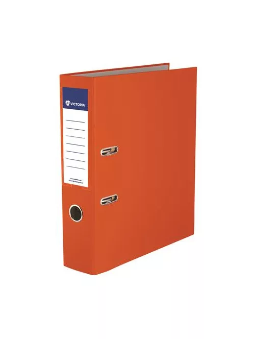 VICTORIA OFFICE Iratrendező, 75 mm, A4, PP/karton, VICTORIA OFFICE, "Basic", narancs