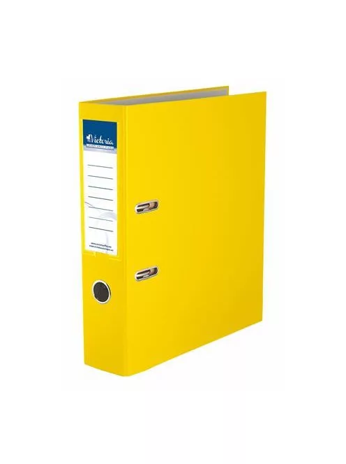 VICTORIA OFFICE Iratrendező, 75 mm, A4, PP/karton, VICTORIA OFFICE, "Basic", sárga