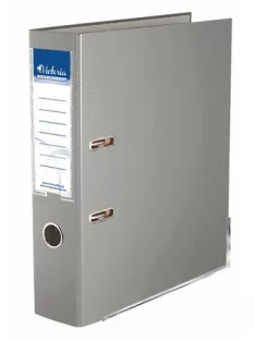   VICTORIA OFFICE Iratrendező, 75 mm, A4, PP/karton, élvédő sínnel, VICTORIA OFFICE, "Basic", szürke