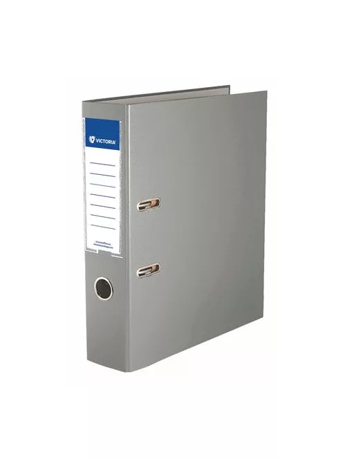 VICTORIA OFFICE Iratrendező, 75 mm, A4, PP/karton, VICTORIA OFFICE, "Basic", szürke