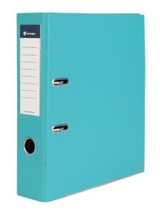  VICTORIA OFFICE Iratrendező, 75 mm, A4, PP/karton, élvédő sínnel, VICTORIA OFFICE, "Basic", türkiz