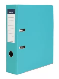   VICTORIA OFFICE Iratrendező, 75 mm, A4, PP/karton, élvédő sínnel, VICTORIA OFFICE, "Basic", türkiz