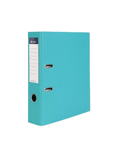 VICTORIA OFFICE Iratrendező, 75 mm, A4, PP/karton, VICTORIA OFFICE, "Basic", türkiz