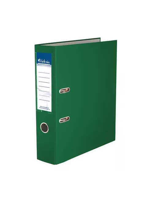 VICTORIA OFFICE Iratrendező, 75 mm, A4, PP/karton, VICTORIA OFFICE, "Basic", zöld
