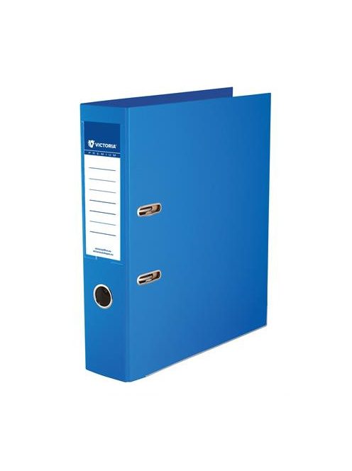 VICTORIA OFFICE Iratrendező, 75 mm, A4, PP/PP, élvédő sínnel, VICTORIA OFFICE, "Premium", kék