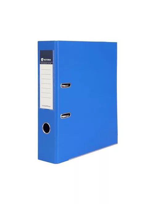 VICTORIA OFFICE Iratrendező, 75 mm, A4, PP/PP, élvédő sínnel, VICTORIA OFFICE, "Premium", királykék