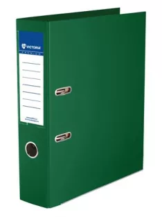   VICTORIA OFFICE Iratrendező, 75 mm, A4, PP/PP, élvédő sínnel, VICTORIA OFFICE, "Premium", zöld