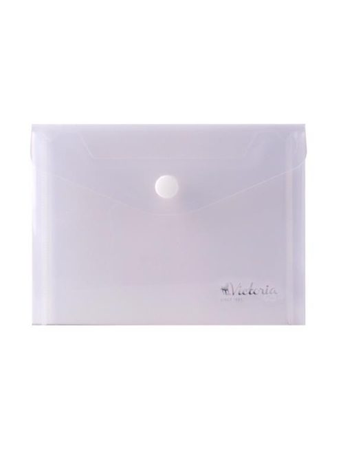 VICTORIA OFFICE Irattartó tasak, A6, PP, patentos, VICTORIA OFFICE, áttetsző