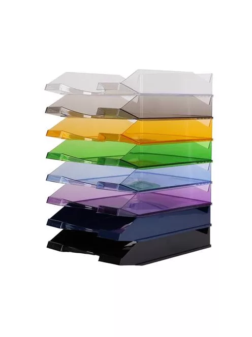 VICTORIA OFFICE Irattálca, műanyag, VICTORIA OFFICE, áttetsző füstszínű