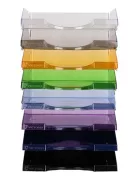 VICTORIA OFFICE Irattálca, műanyag, VICTORIA OFFICE, áttetsző lila