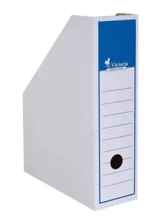   VICTORIA OFFICE Iratpapucs, karton, 80 mm, VICTORIA OFFICE, kék-fehér