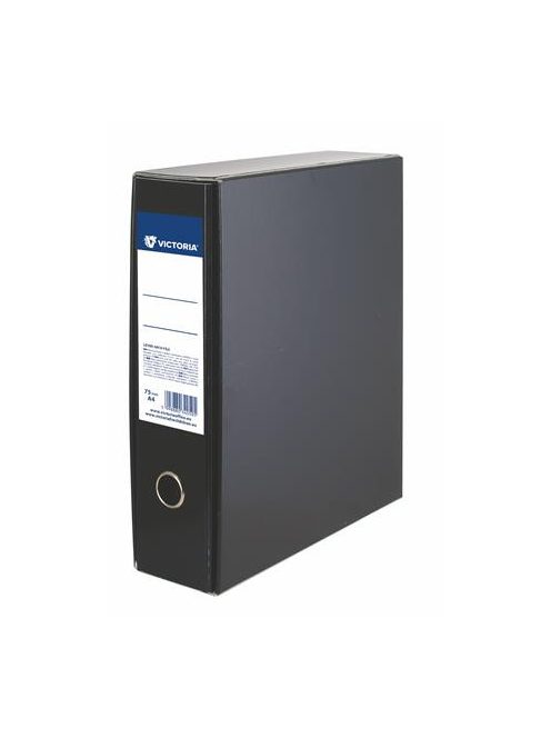 VICTORIA OFFICE Tokos iratrendező, 75 mm, A4, karton, VICTORIA OFFICE, fekete