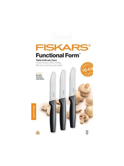 FISKARS Késkészlet, asztali, 12 cm, FISKARS "Functional Form" fekete