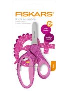 FISKARS Olló, iskolai, 13 cm, FISKARS "Glitter Kids", rózsaszín