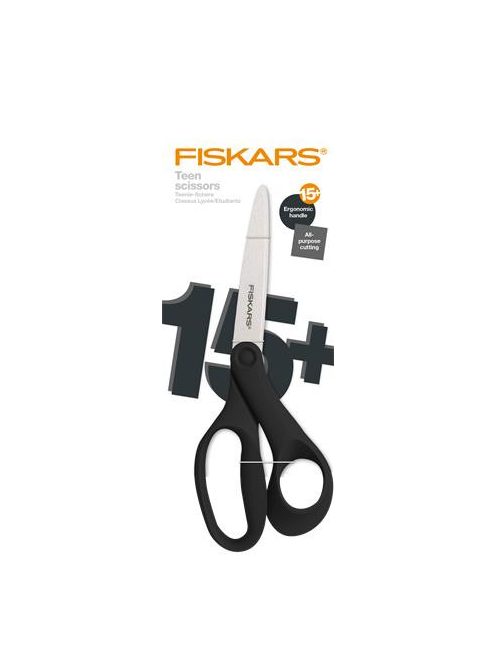 FISKARS Olló, általános, 20 cm, FISKARS "Grad Teen", fekete