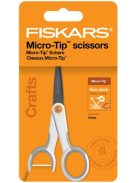 FISKARS Olló, általános, tapadásmentes, 13 cm, FISKARS "MicroTip Titanium", fehér