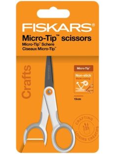   FISKARS Olló, általános, tapadásmentes, 13 cm, FISKARS "MicroTip Titanium", fehér