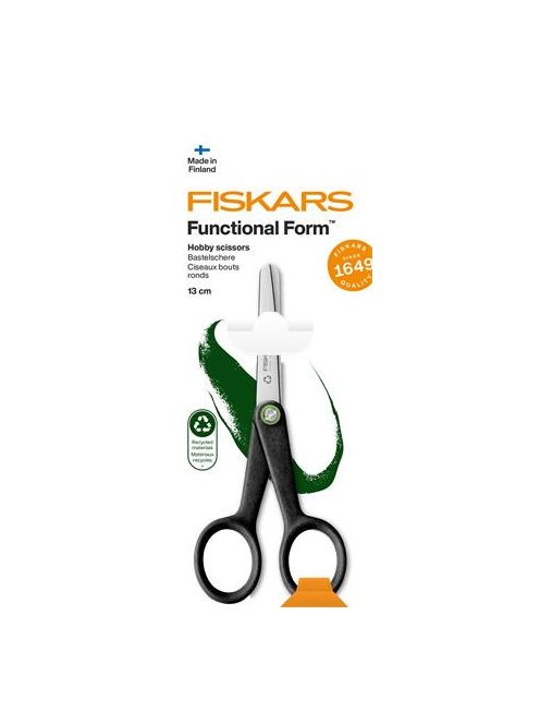 FISKARS Olló, hobby, 13 cm, FISKARS "Functional Form Renew", fekete