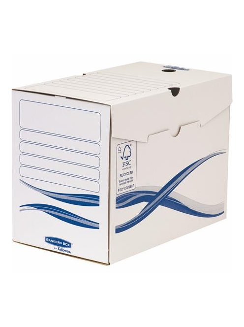 FELLOWES Archiválódoboz, A4, 200 mm, FELLOWES "Bankers Box Basic", kék-fehér