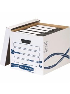   FELLOWES Archiválókonténer, karton, FELLOWES, "Bankers Box Basic Tall", kék-fehér