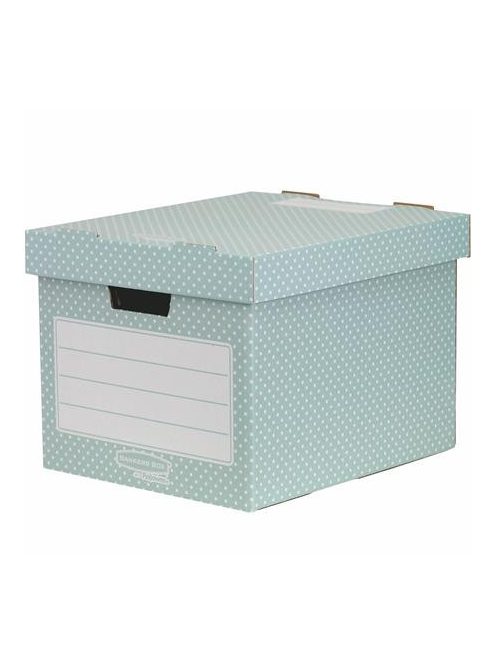 FELLOWES Tároló doboz, karton, 33,3x28,5x39 cm FELLOWES, "Style", zöld-fehér
