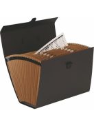 FELLOWES Harmonikatáska, karton, 19 rekeszes, FELLOWES "Bankers Box Handifile", fekete