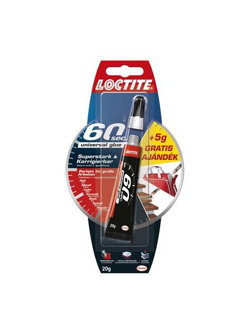 HENKEL Ragasztó, általános, 20 g, HENKEL "Loctite 60 sec."