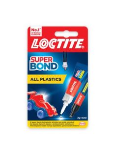   HENKEL Pillanatragasztó gél, 2 g + 4 ml, HENKEL "Loctite Super Bond Plastik"