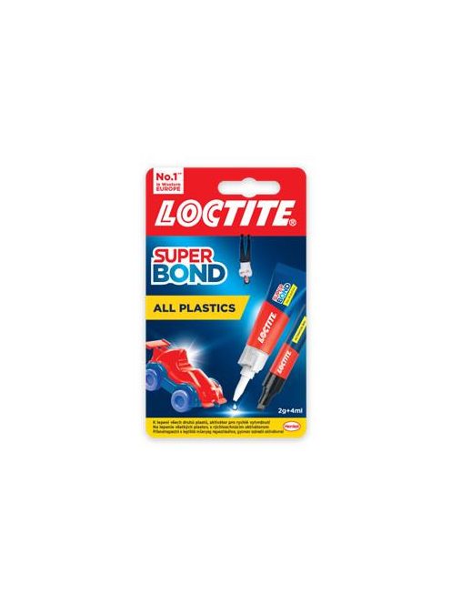 HENKEL Pillanatragasztó gél, 2 g + 4 ml, HENKEL "Loctite Super Bond Plastik"