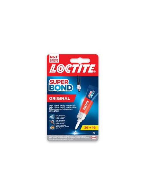 HENKEL Pillanatragasztó, 4 g, HENKEL "Loctite Super Bond Original"