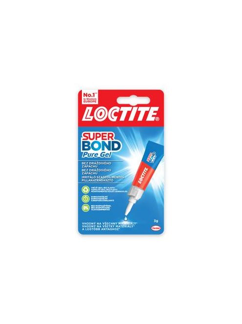 HENKEL Pillanatragasztó gél, 3 g, HENKEL "Loctite Super Bond Pure Gél"