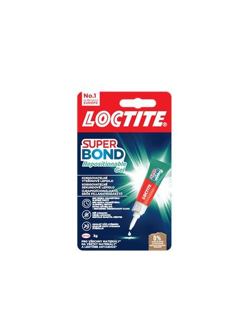 HENKEL Pillanatragasztó gél, 3 g, HENKEL "Loctite Super Bond Repositionable Gel"