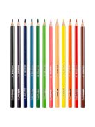 KORES Színes ceruza készlet, háromszögletű, KORES "Triangular", 12 különböző szín