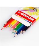 KORES Színes ceruza készlet, háromszögletű, KORES "Triangular", 12 különböző szín