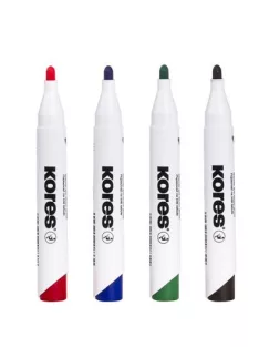   KORES Tábla- és flipchart marker készlet, 3 mm, kúpos, KORES "K-Marker XW1", 4 különböző szín