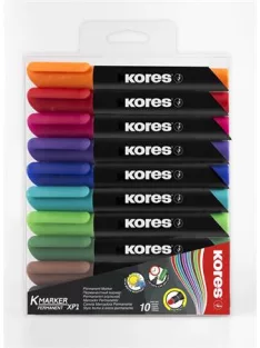   KORES Alkoholos marker, 3 mm, kúpos, KORES "K-Marker XP1", 10 különböző szín