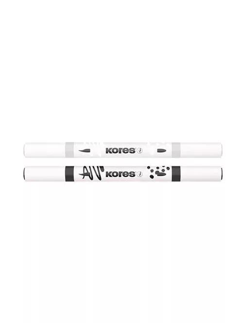 KORES Dekormarker készlet, akril, 1-2 mm, kétvégű, KORES " K-Kreative", 2 különböző szín