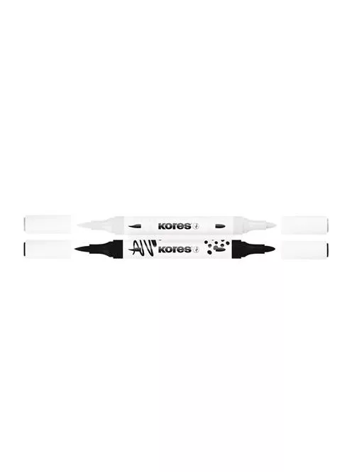 KORES Dekormarker készlet, akril, 1-2 mm, kétvégű, KORES " K-Kreative", 2 különböző szín