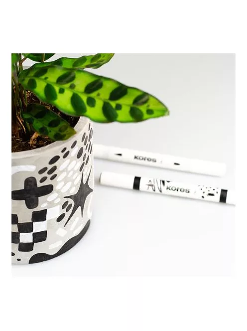 KORES Dekormarker készlet, akril, 1-2 mm, kétvégű, KORES " K-Kreative", 2 különböző szín